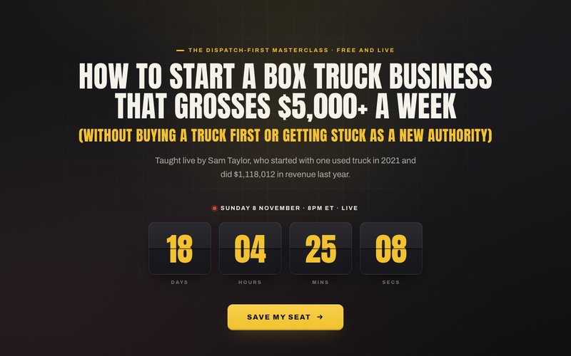 Registration page preview